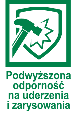 podwyższona odporność na uderzenia i zarysowania