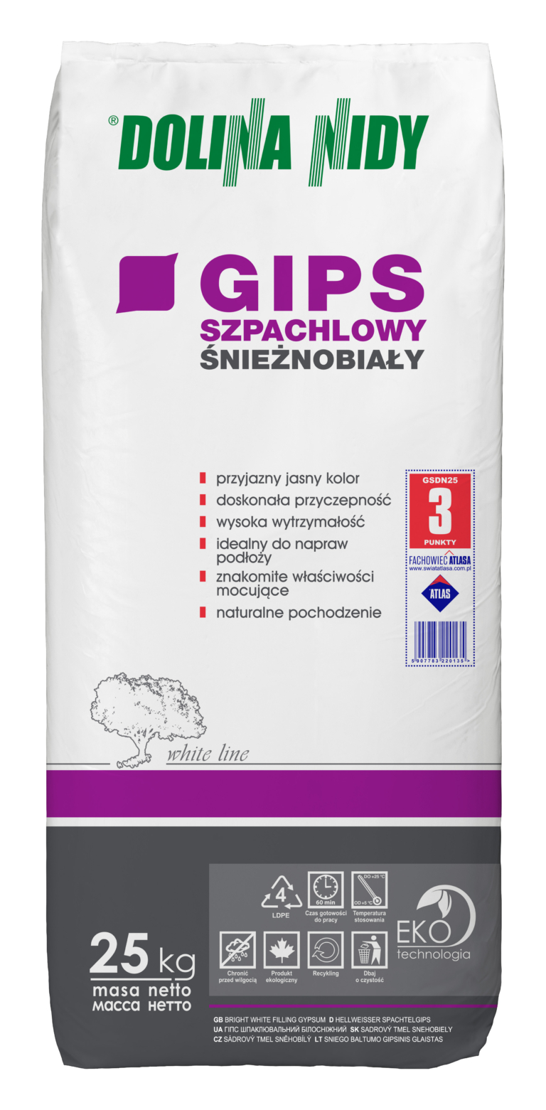 DOLINA NIDY ШПАКЛЕВОЧНЫЙ ГИПС СНЕЖНОБЕЛЫЙ