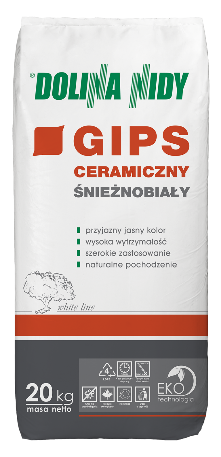 DOLINA NIDY GIPS CERAMICZNY ŚNIEŻNOBIAŁY