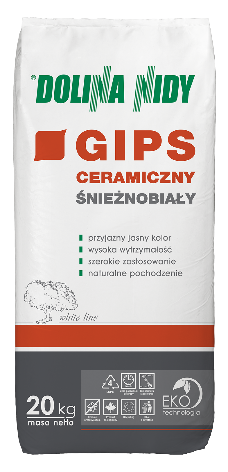 DOLINA NIDY GIPS CERAMICZNY ŚNIEŻNOBIAŁY