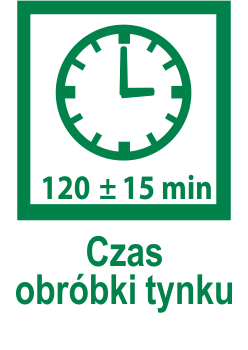 czas obróbki tynku 120 +/- 15 min 